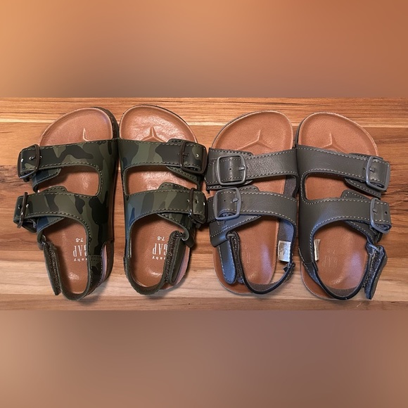 2 PAIR! GAP Toddler Buckle Sandals Camo and Heather Grey SIZE 7-8 - Picture 10 of 10